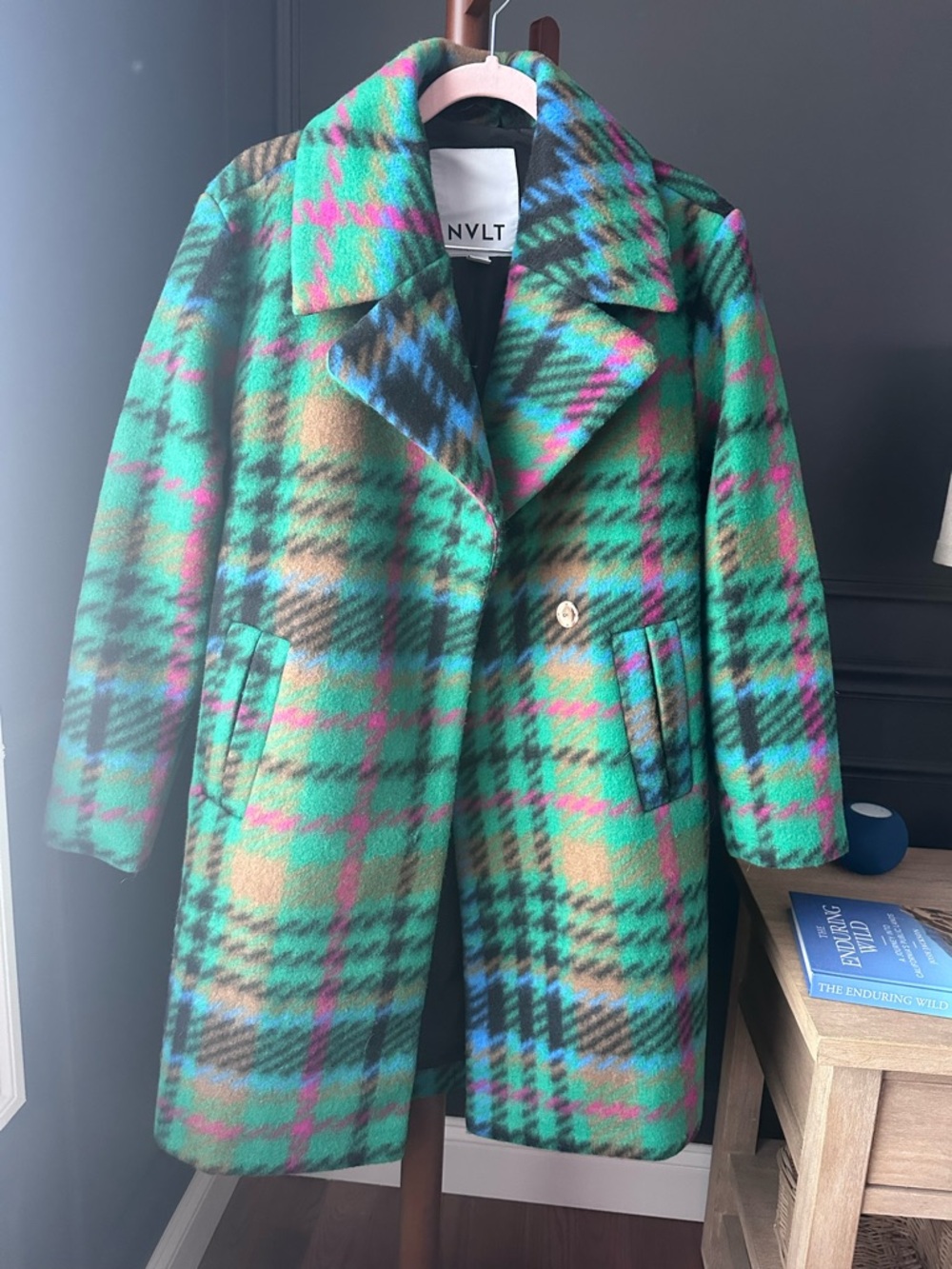 NVLT Green Plaid One Button Coat